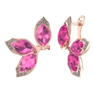 Серьги с розовыми камнями